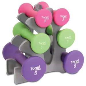 20 lb Hourglass Dumbbell Set with A-Frame & non-Slip Grips