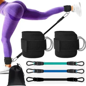 Resistance Bands Ankle Straps Pull Rope Fitness Set for Home Gym