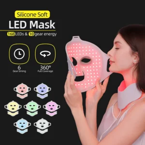 7-Color LED Light Therapy Mask – Flexible Silicone Face & Neck Mask for Skin Renewal, Hydration, Firming & At-Home Skincare